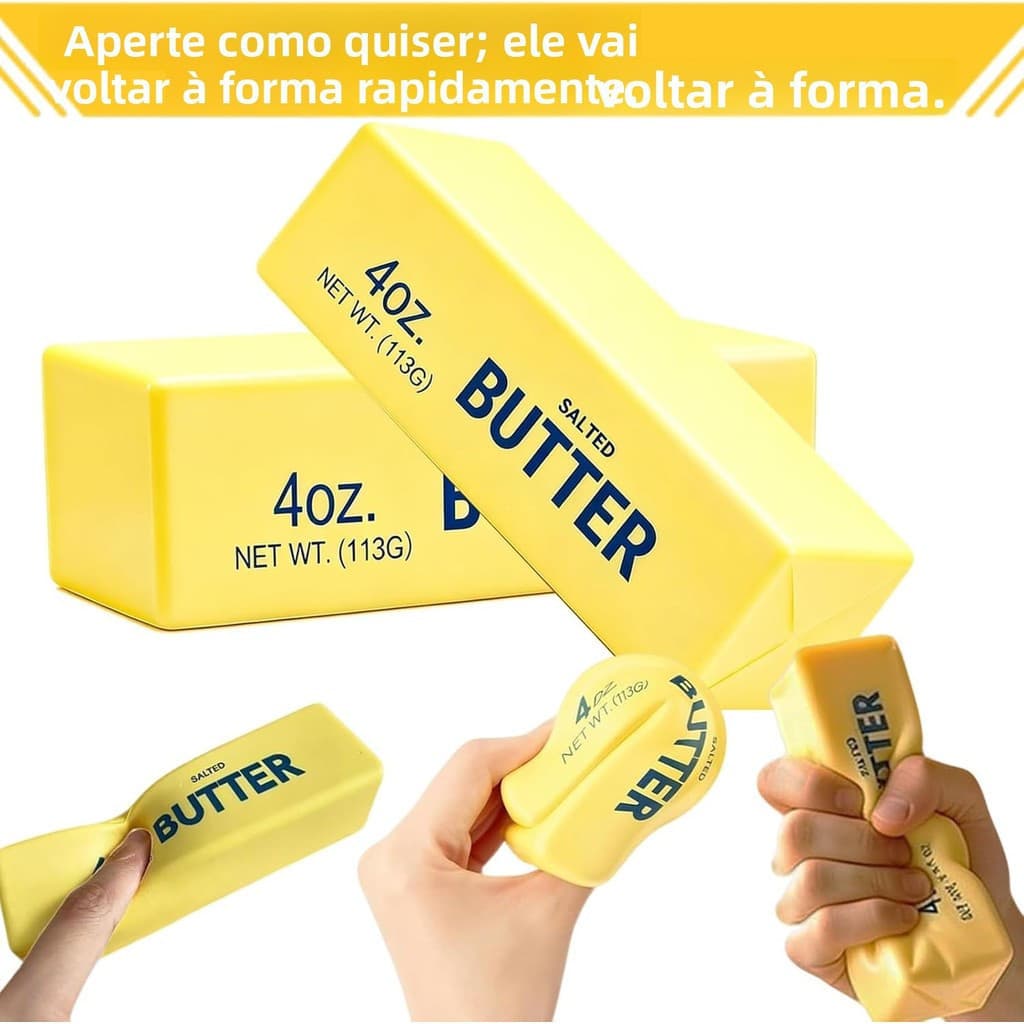 Brinquedo Squishy de Manteiga, Brinquedo Sensorial em Forma de Manteiga para Alívio do Estresse