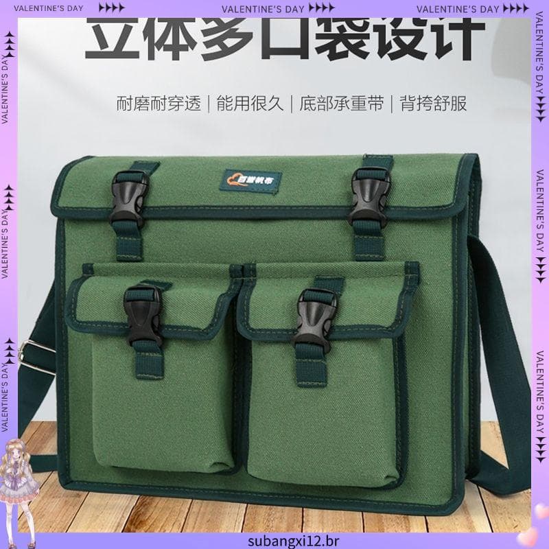 Kit de ferramentas de lona espessada, não desbota, resistente ao desgaste, bolsa multifuncional, construção de armazenam