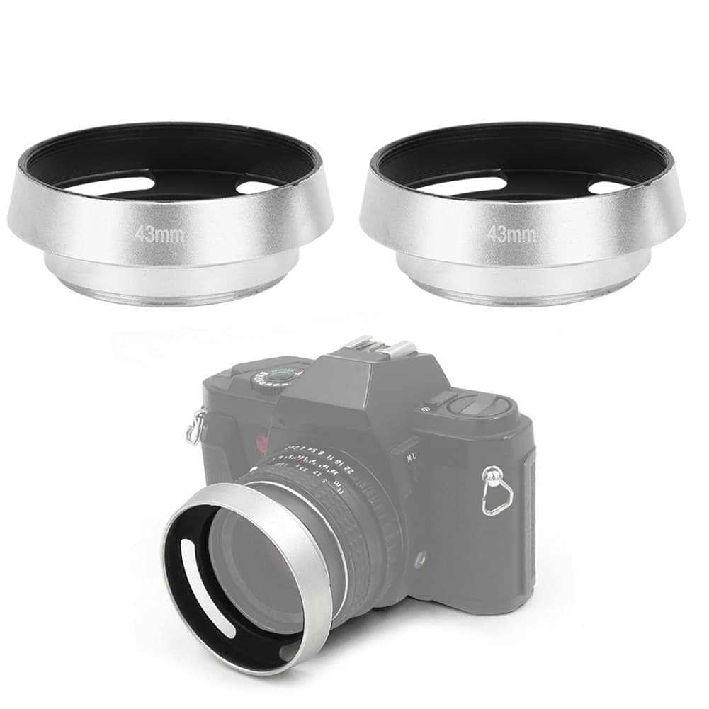 2 peças liga de alumínio 43mm prata câmera lente de metal substituição para leica
