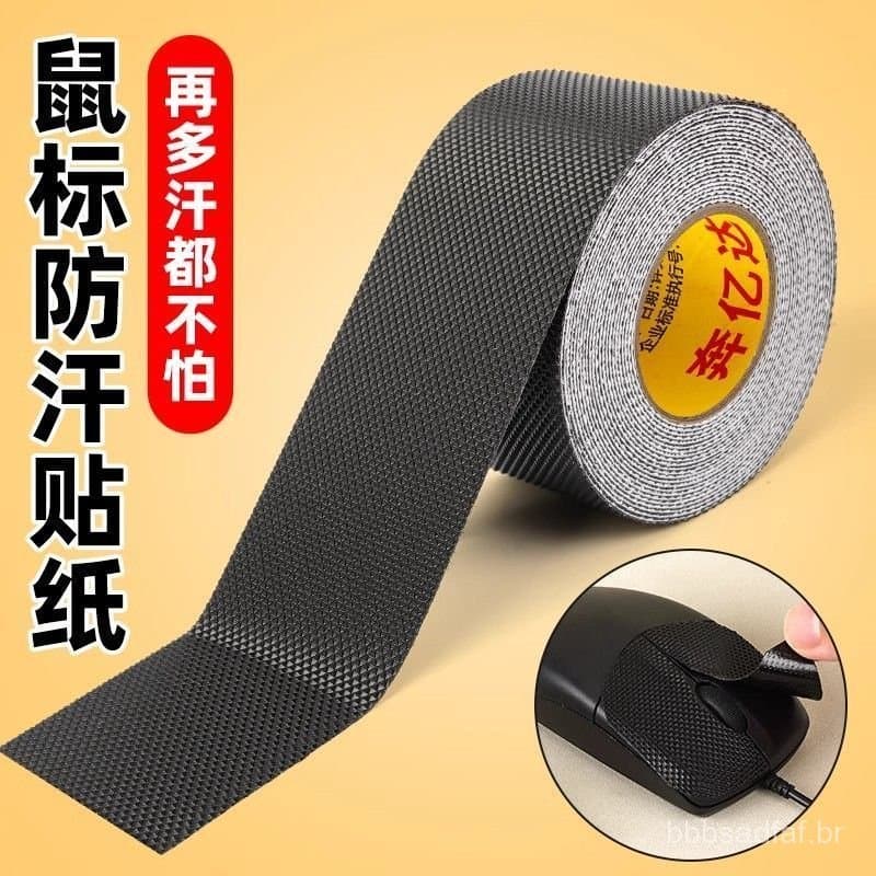 Nova almofada antiderrapante e absorvente de suor para mouse, adesivo forte, alta viscosidade, borracha preta, corte liv