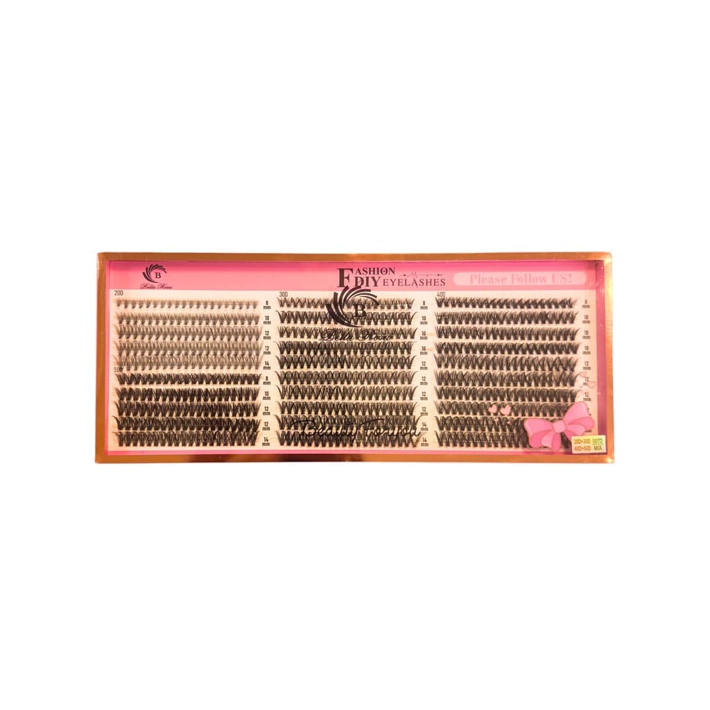 Cartela de cílios tufinhos grande 20D+30D+40D+50D 0.07D/MIX 8-14MM Fashion diy eyelashes Bella Rosa