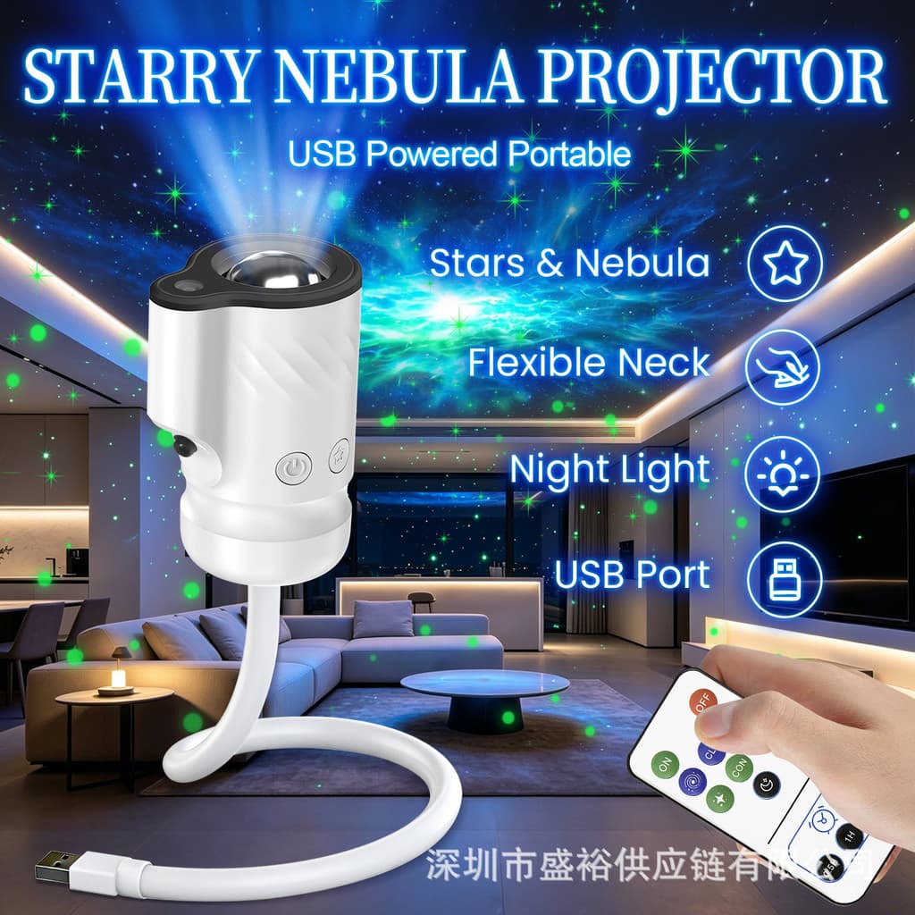 USB nebulosa projeção colorida atmosfera portátil ajuste flexível sala de estar quarto cabeceira mesa café luz da noite