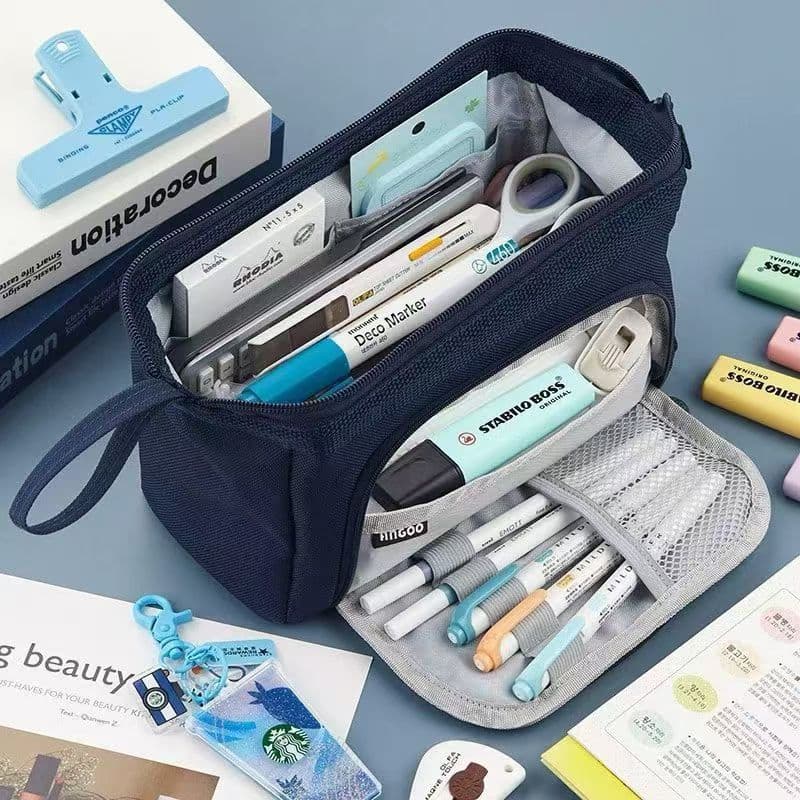 Estojo De Lápis De Grande Capacidade Com Zíper/Estojo Box/Estojo Escolar/Papelaria