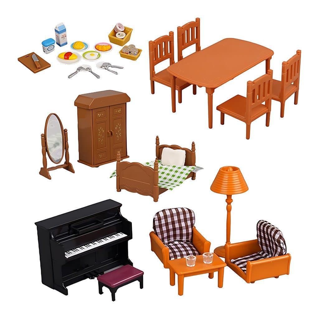 1 : 12 Móveis Para Casa De Bonecas Da Família Floresta Montessori Boneca Em Miniatura Acessórios Brinquedos De Simulação