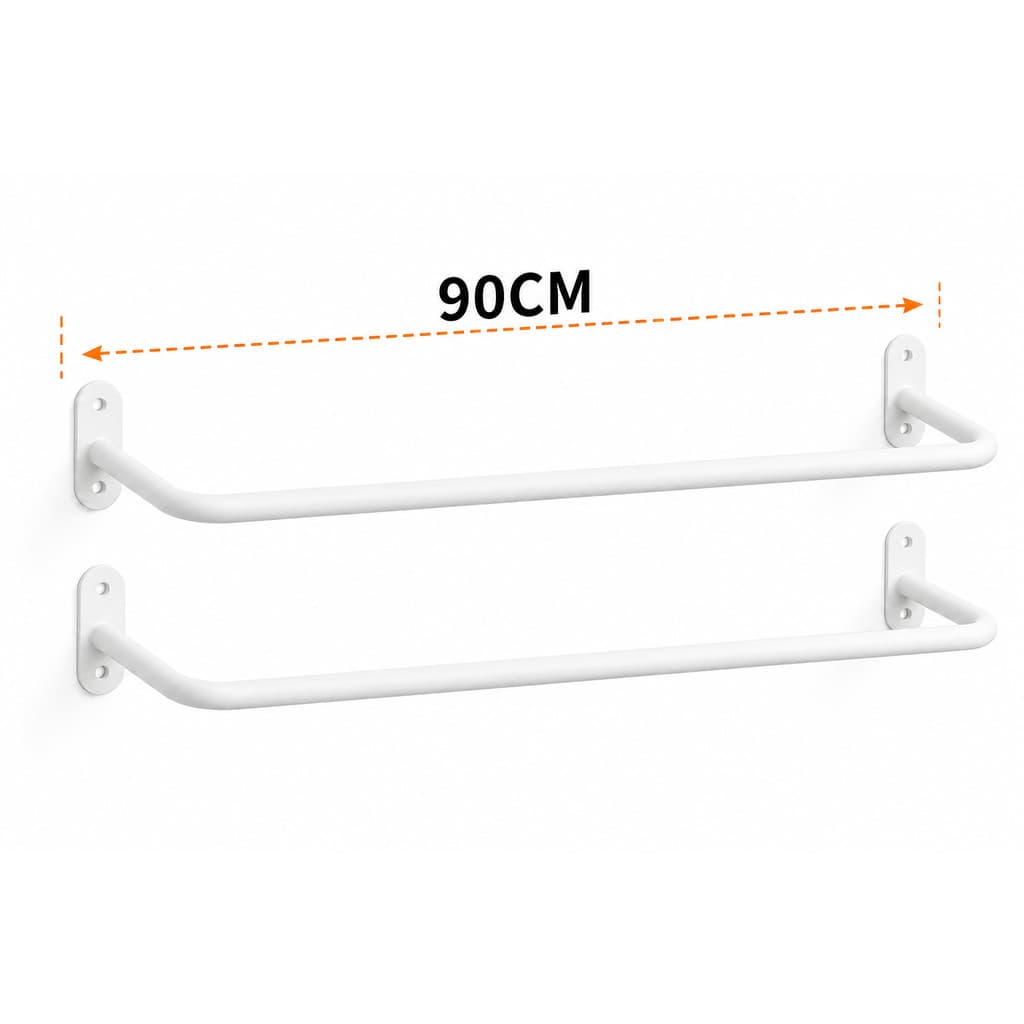 SUPORTE PARA ROUPA REFORÇADO 90CM BRANCO - 2 PEÇAS