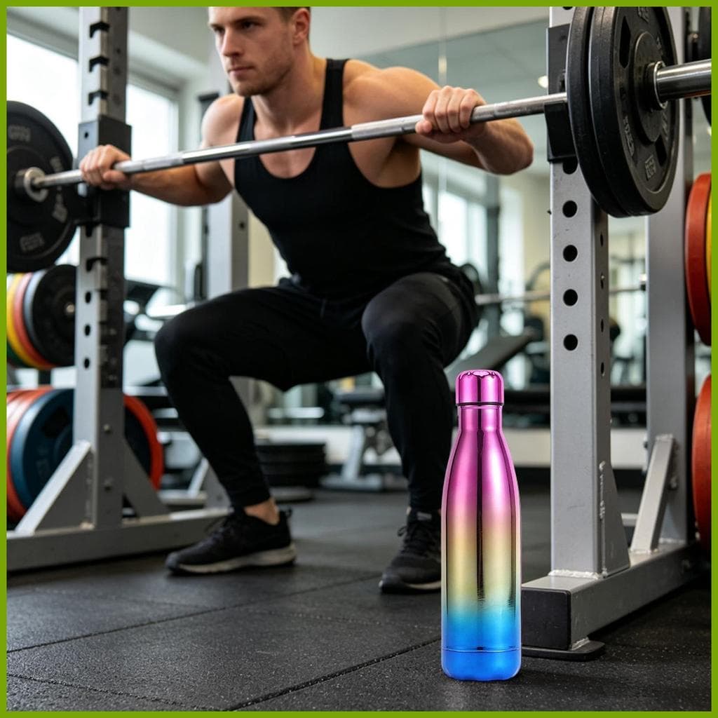 Garrafa De Água Térmica 500ml , Aço Inoxidável À Prova De Vazamento , Garrafas Esportivas Para Academia Ao Ar Livre , Tr