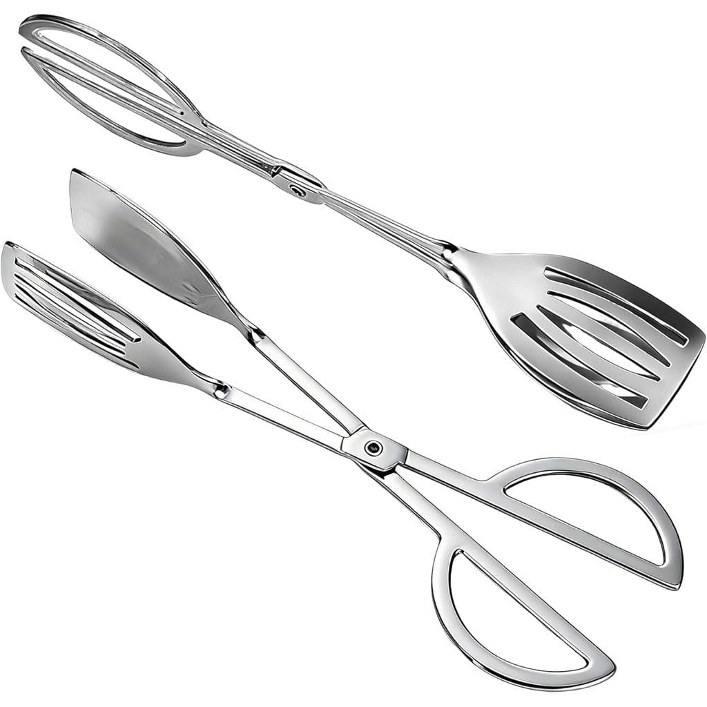 Conjunto de 2 Pinças de Servir em Aço Inoxidável - Pinças de Buffet Reforçadas de Grau Alimentício com Design Oco de um