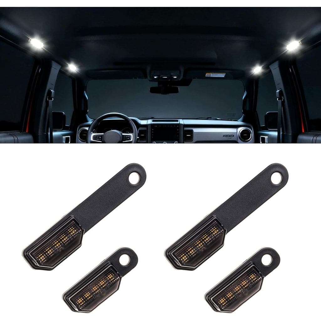 Kit de 4 Luzes LED Internas para Ford Bronco 2021-2024 e 2025, 2/4 Portas, Teto Rígido e Flexível, Acessórios de Ilumina