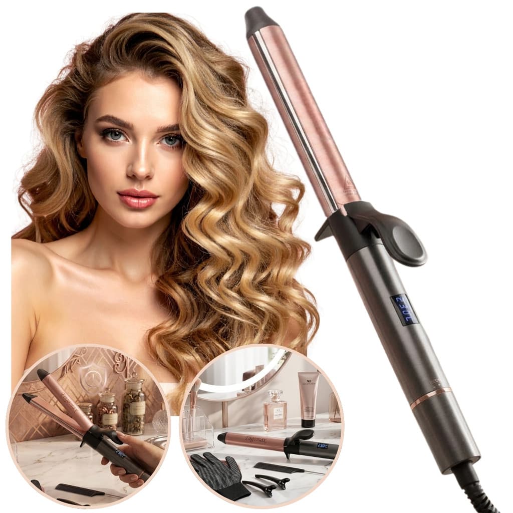 Modelador De Cachos Profissional Anti-frizz Cerâmica de Titânio Barril 28mm Bivolt Ponta Fria Cabo 360°