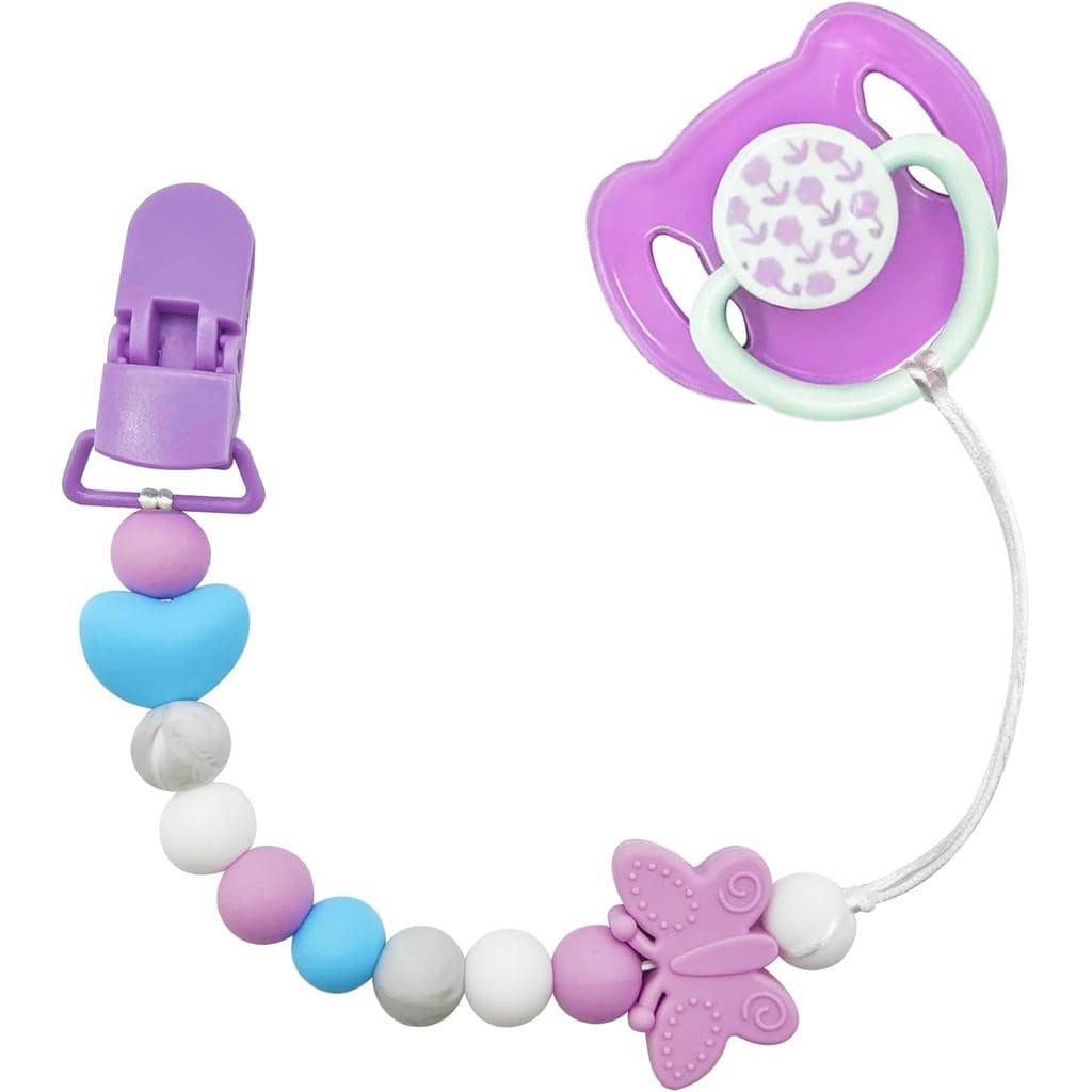 Bonito Prendedor de Chupeta Magnético Roxo para Bonecas Reborn - Suporte de Chupeta de Silicone com Forte Aderência, Ace