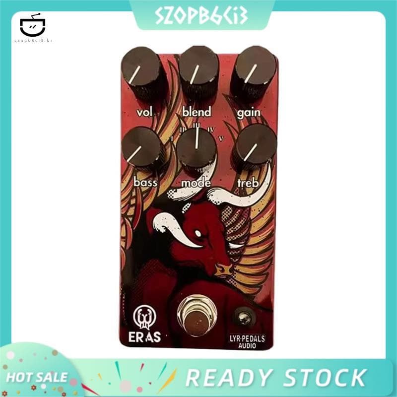 [szopb6ci3 . br] Pedal De Efeitos De Guitarra De Alto Ganho Rock Elétrica Distorção De Bloco Único Acessório