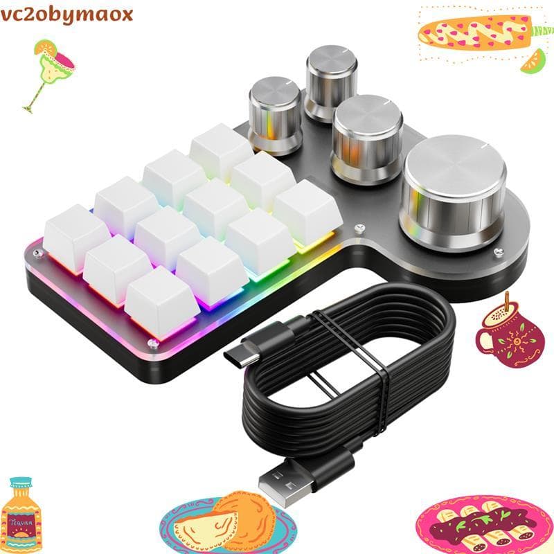 Teclado Macro Personalizado , 12 Teclas , 4 Botões , Mini Mecânico USB , Programação , Para Jogos vc2obymaox.br