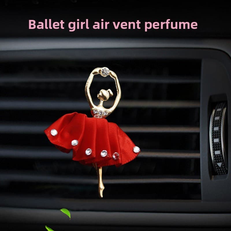ENVIO RÁPIDO: Perfume para Saída de Ar do Carro com Strass e Bailarina, Decoração para Saída de Ar do Carro, Ornamento d