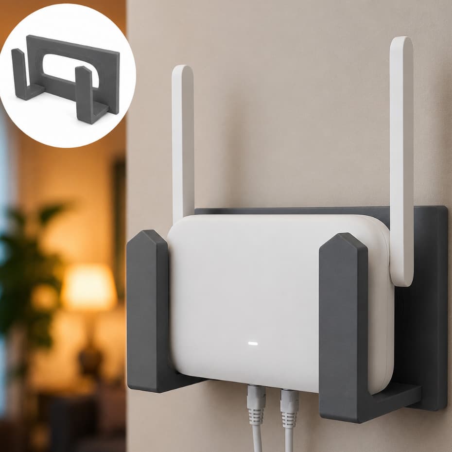 Suporte para Roteador de Parede Sem Furo com Fita 3M Organizador WiFi Universal para Modem WiFi Adesivo