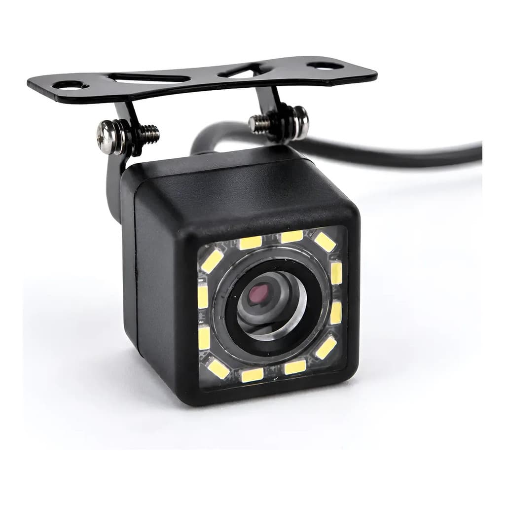 Câmera Ré Veicular HD 12 LEDs Infravermelho Visão Noturna