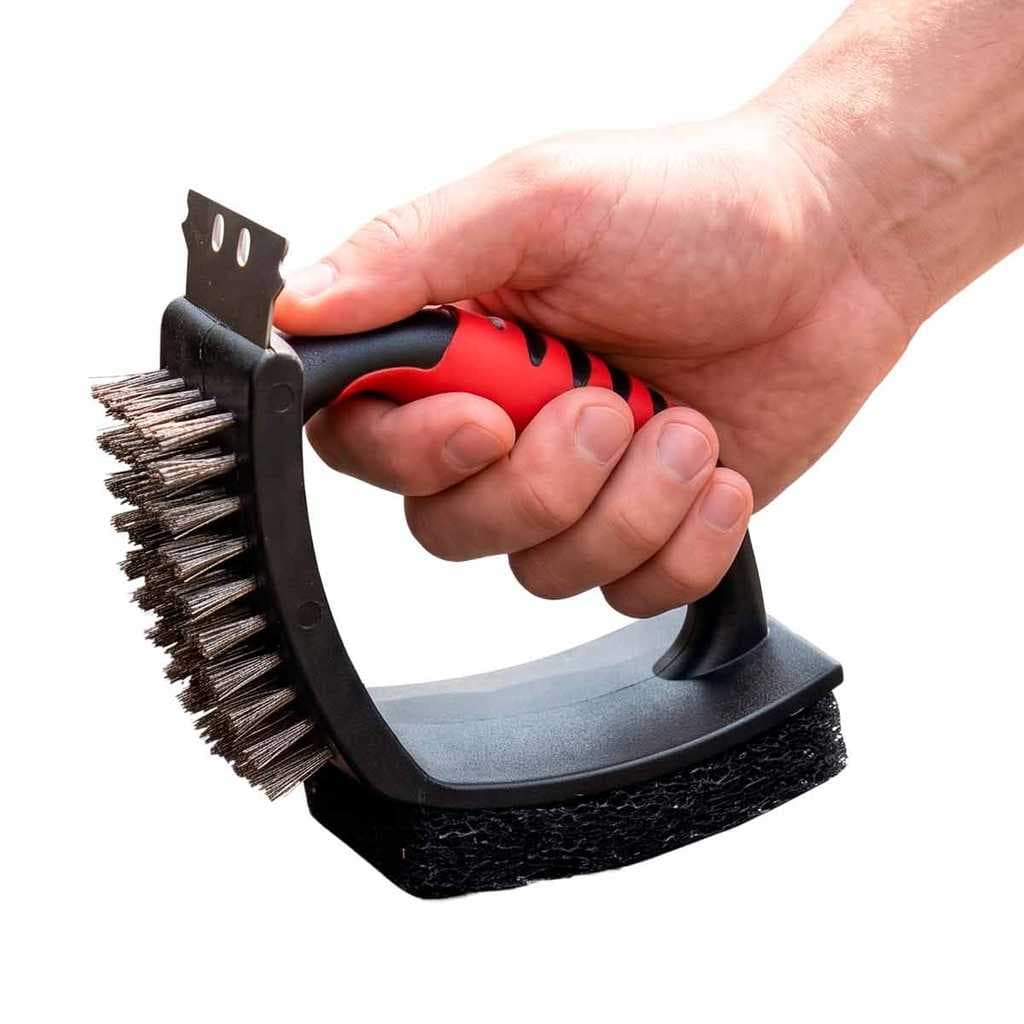 Escova Dupla para Grelha com Raspador 16,5 cm