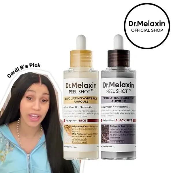 [Dr.Melaxin Oficial] Peel Shot Glow Rice Ampoule Duo - Séruns para Iluminar, Esfoliar e Hidratar - Adequado para Todos o
