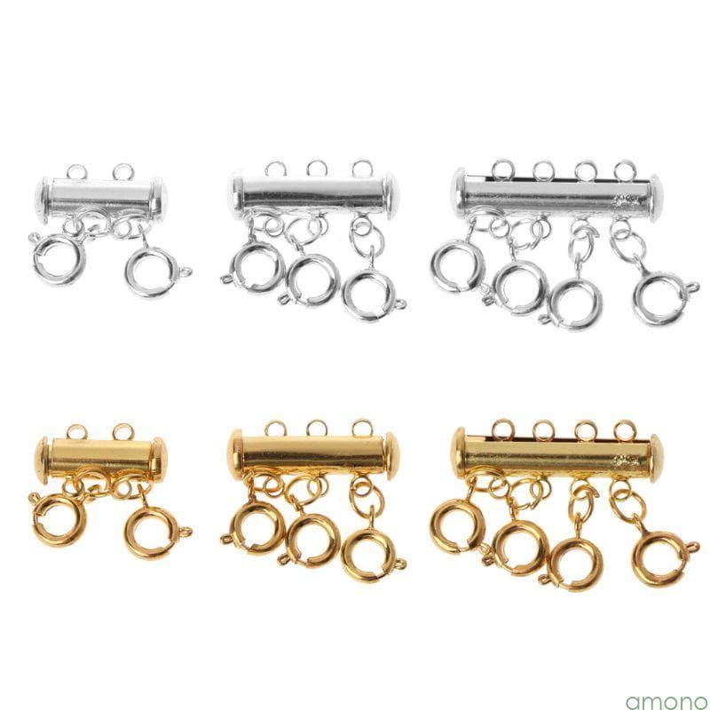 Amon Camadas Colar Fecho Tubo Bloqueio Jóias Conector Multi Camada Fechos Lagosta Para Gi