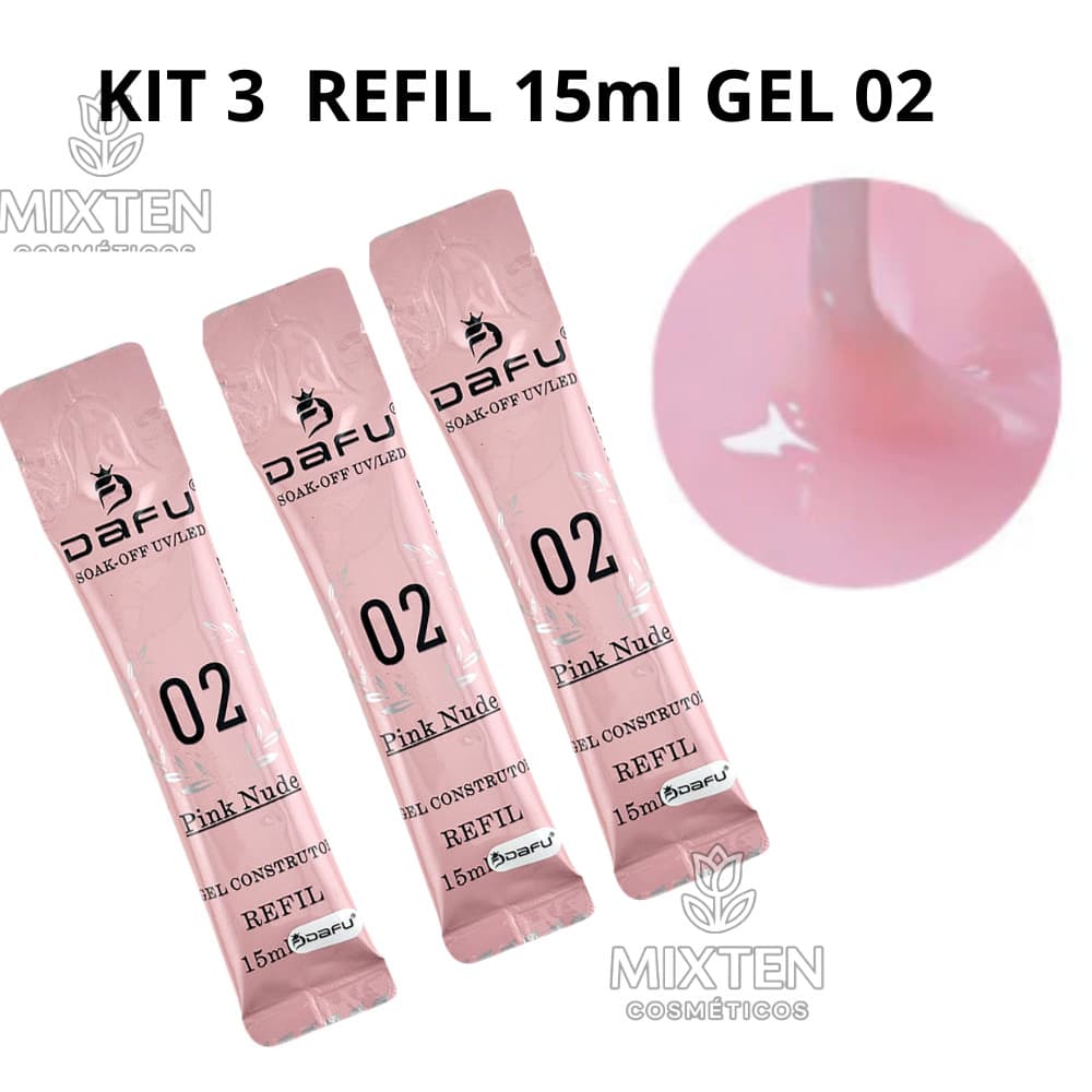 Kit 3 Sachês Gel Dafu para Unhas 15ml - Nova Fórmula Sem TPO