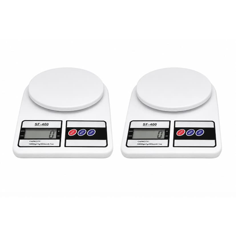 Kit 2 Balanças Digitais de Cozinha até 10kg Alta Precisão Eletrônica para Alimentos Culinária