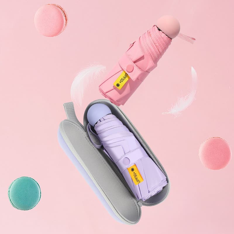 Mini 50% de desconto em cápsula guarda-sol pequeno protetor solar Anti-ultravioleta guarda-sol chuva ou chuva guarda-chu