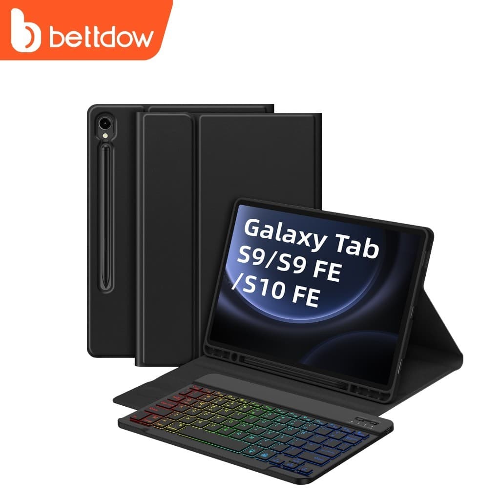BETTDOW Samsung Tab S9/S9 FE Lite Teclado Bluetooth De 11 Polegadas + Capa Com Slot Para Caneta (Tablet Não Incluído)