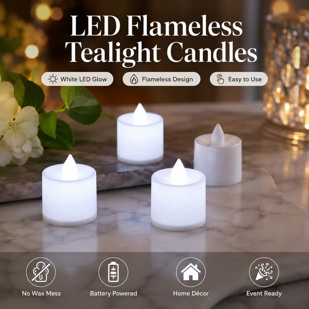6/12 Pçs LED Velas De Luz De Chá Sem Chama Branco Fresco Operado Por Bateria Mini Eletrônicas Para Festa De Casamento De