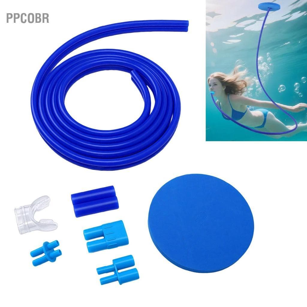 Ppcobr Tubo de respiração subaquático com tubo de snorkel de mergulho de silicone com cabeça flutuante de 3 metros para