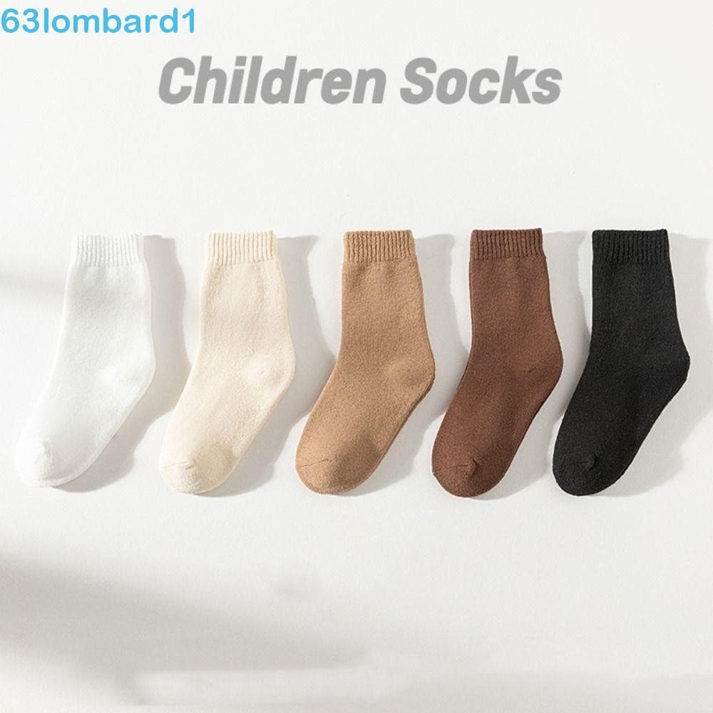 LOMBARD1 5 Pares de Meias Grossas para Crianças, Pelúcia Fofa para Meninas Dormirem no Inverno E7JQ