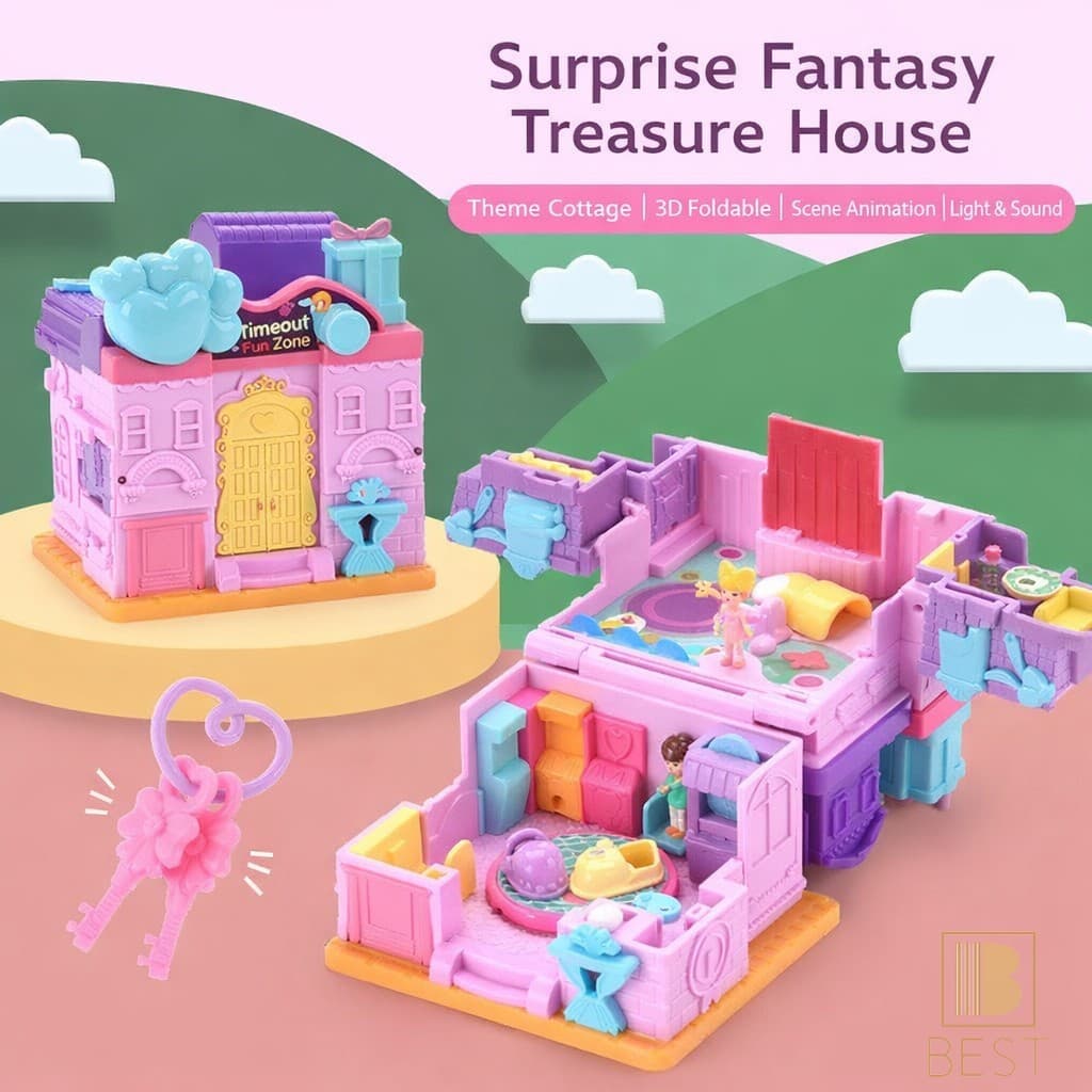 Princess Castle Doll House-Simulação Villa Playhouse Toy Para Crianças