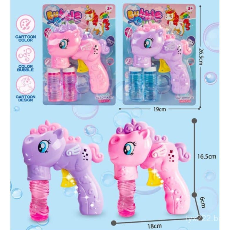 Lança Bolha Unicornio Fricção Infantil Brinquedo