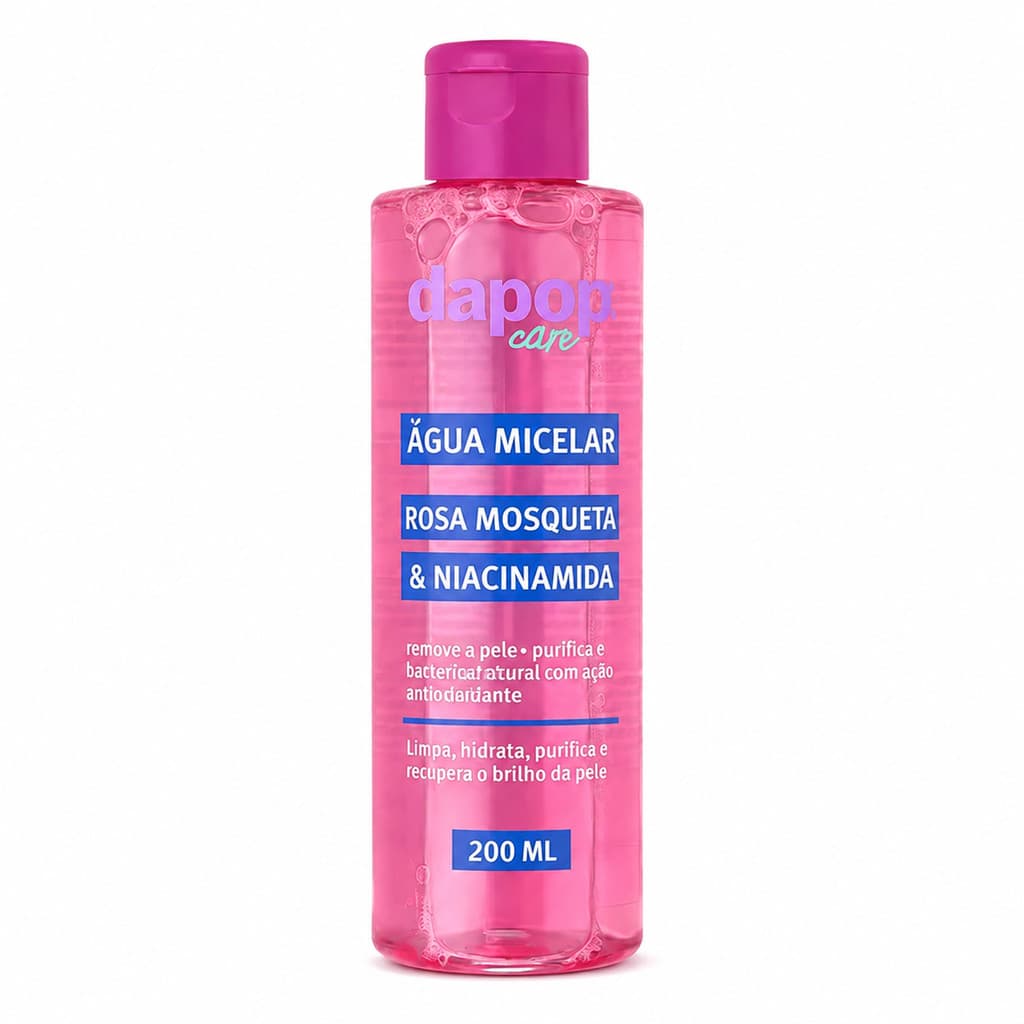 Agua Micelar Rosa Mosqueta e Niacinamida Dapop - Remove Maquiagem e Purifica a Pele