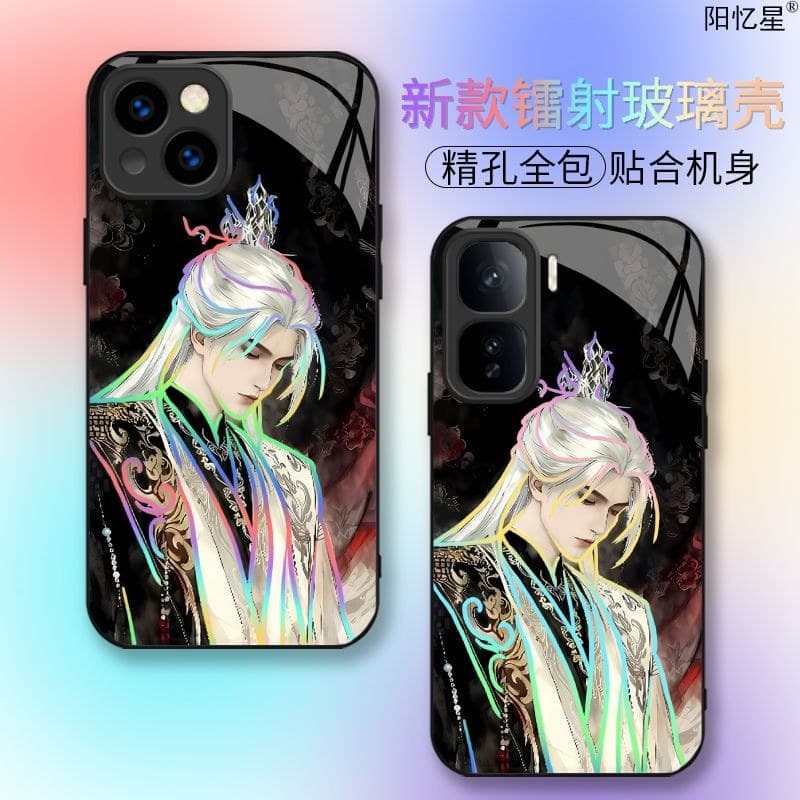Adequado para capa de telefone King Lin de cabeça baixa colorida Xiaomi Samsung iqoo capa de vidro k80vivo400 rádio