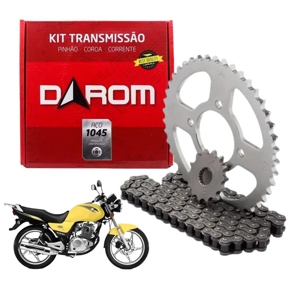 Kit Relação Transmissão Aço Darom Suzuki Yes 125 2004 a 2015