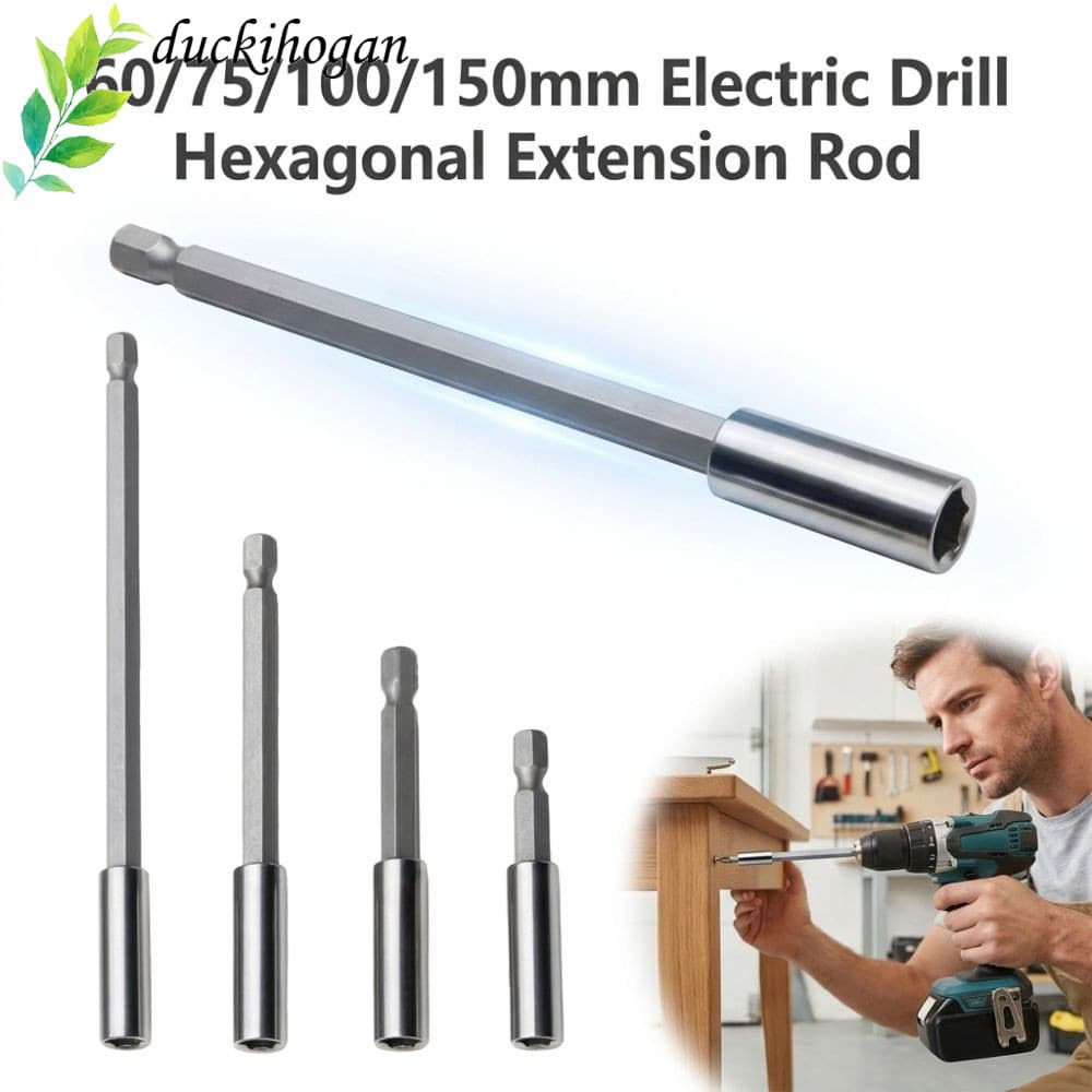Biela De Broca Elétrica DUCKIHOGAN , Haste De Extensão Hexagonal Multifuncional De 60/75/100/150 Mm