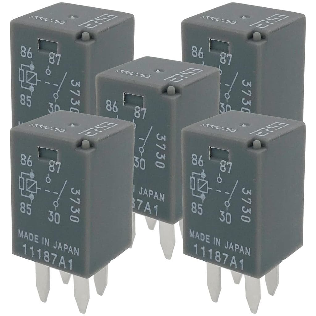13502753 Relé (Pacote com 5) 20A 12VDC Relé Automotivo SPST de 4 Pinos - Compatível com Chevrolet Silverado, GMC Sierra