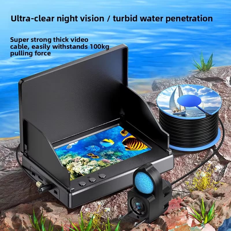 Câmera Subaquática Portátil Para Localização De Peixes , Tela IPS HD Grande Angular , Cabo De 15M/30M Detector Visual Ma