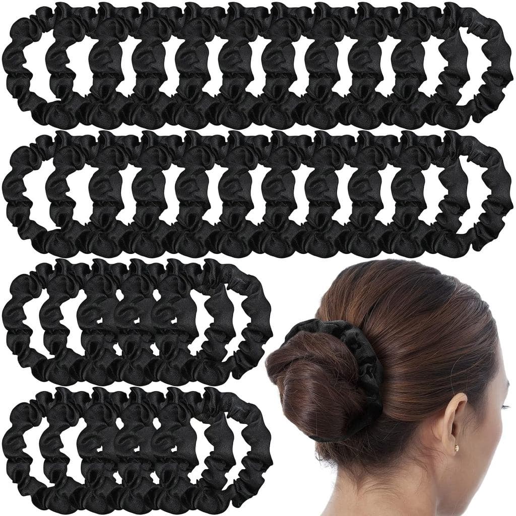 WILLBOND 30 Peças de Elásticos de Cabelo de Cetim Sem Rugas, 100% Seda | Prendedores de Cabelo Finos para Rabo de Cavalo