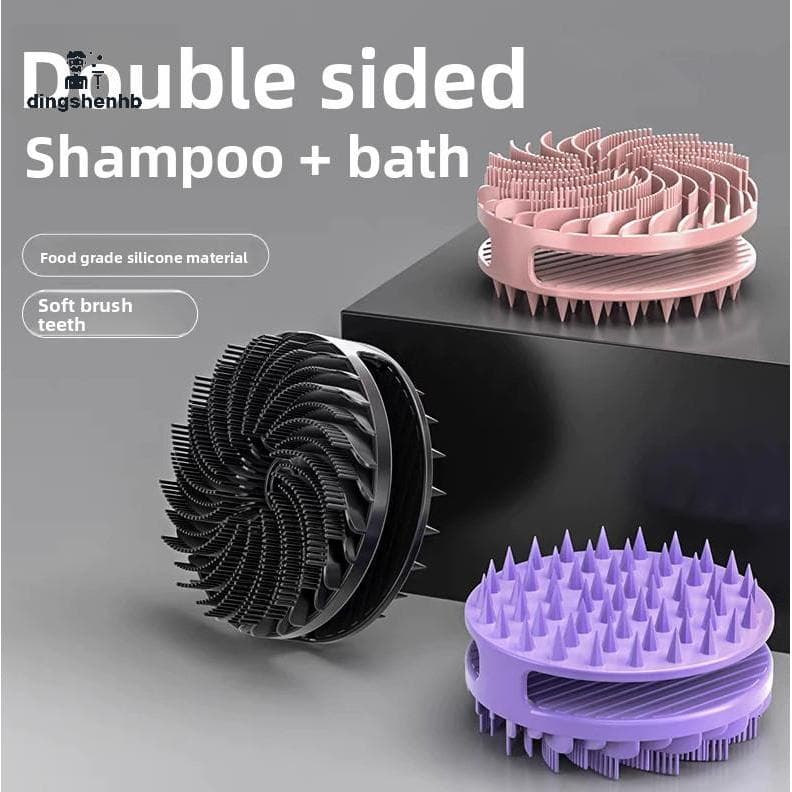 dingshenhb Escova De Banho De Silicone 2 Em 1-Shampoo Esfoliante E Purificador Corporal Para Pele Lisa | Ferramenta De S
