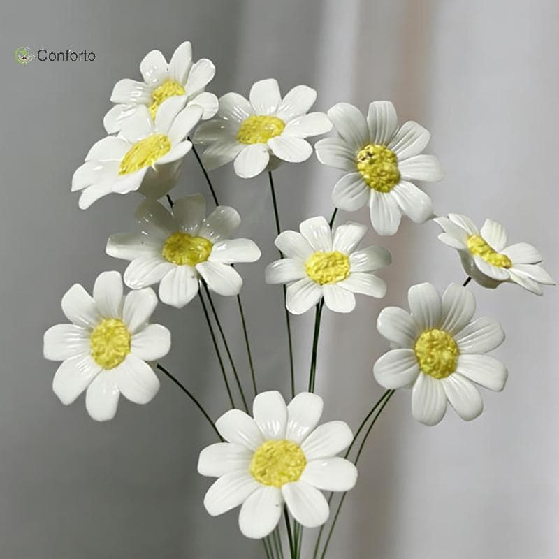 [EruditeCourtB] 6/8/10pcs Flores De Cerâmica Artesanais DIY Ornamento Decoração De Casa/Fotografia Ao Ar Livre [Novo]