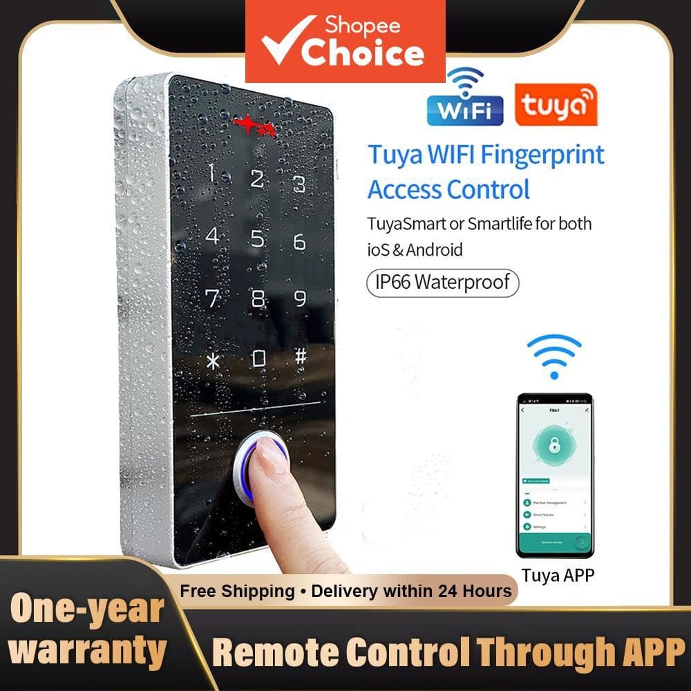 Sistema Inteligente de Fechadura para Porta com Teclado, Controle de Acesso RFID, Impressão Digital e Wi-Fi, à Prova
