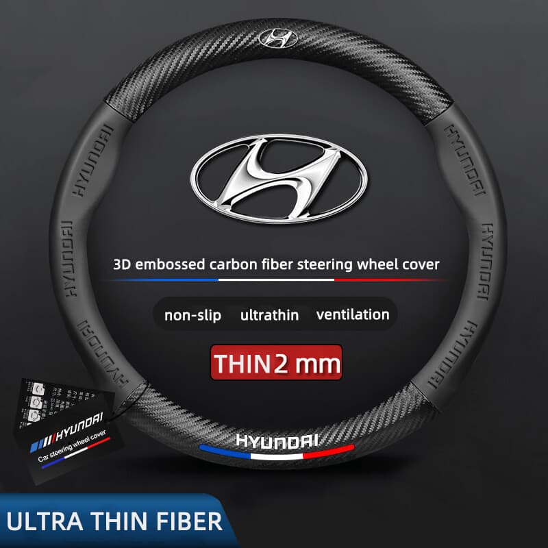 Capa de volante de couro Hyundai I10 I30 I20 IX35 I40 Tucson Getz Sonata Veloster Elantra Solaris Accent SantaFe Kona co