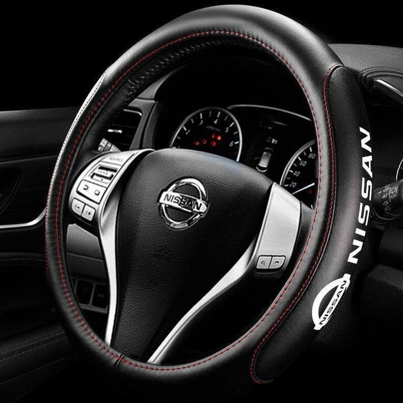 Capa de Volante de Carro em Couro de Vaca para Nissan Nismo Almera Juke Qashqai X Trail Teana 370Z S