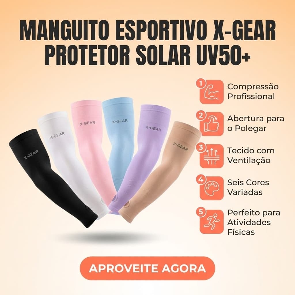 Manguito X-gear Respirável Unissex para Esportes Fitness ao Ar Livre
