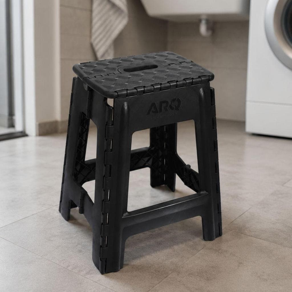 Banqueta Banco Banquinho Dobrável Alta 42cm Arplast Preta