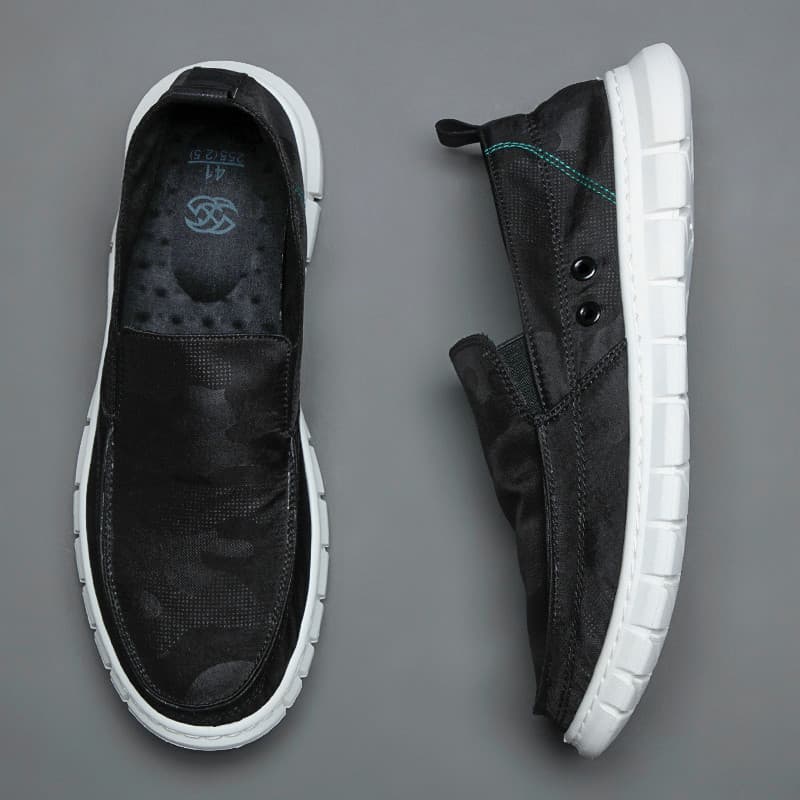 2026 verão novo estilo sapatos masculinos respirável desodorante sapatos de lona deslizamento em sapatos preguiçosos vel