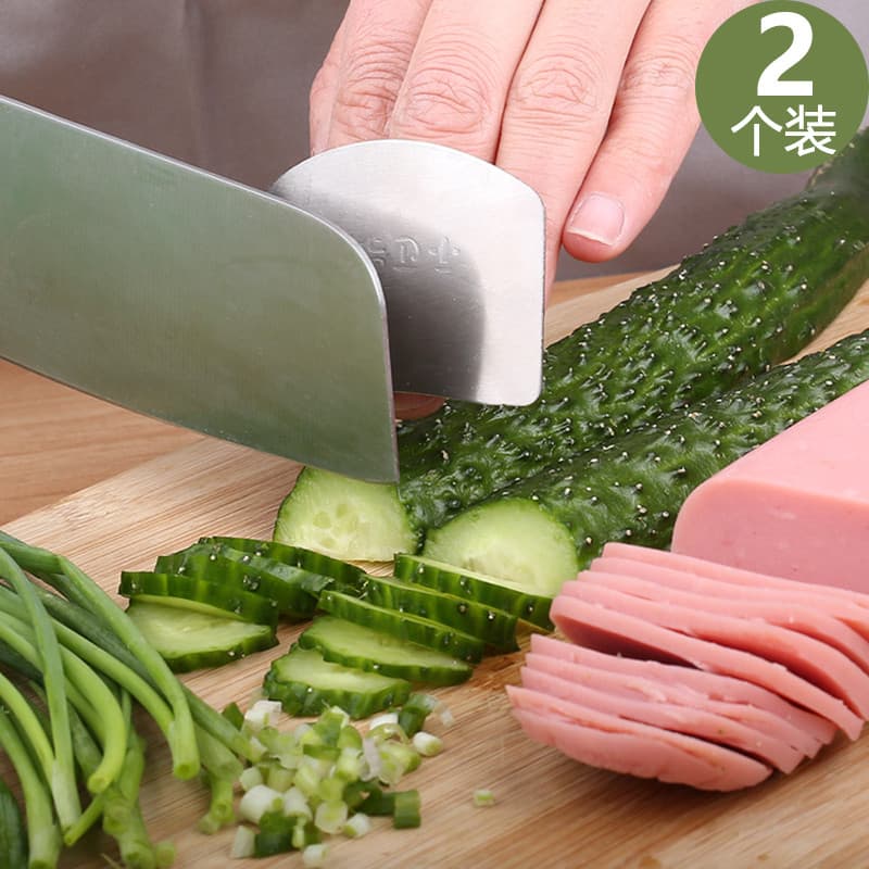 Protetor de dedo de aço inoxidável Protetor de mão para corte de vegetais de dedo de cozinha Protetor