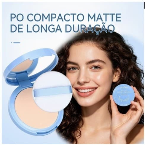 [Oferta Limitada] Pó Compacto Compacto para Controle de Oleosidade |   Sem rachaduras, efeito de desfoque |   Corretivo