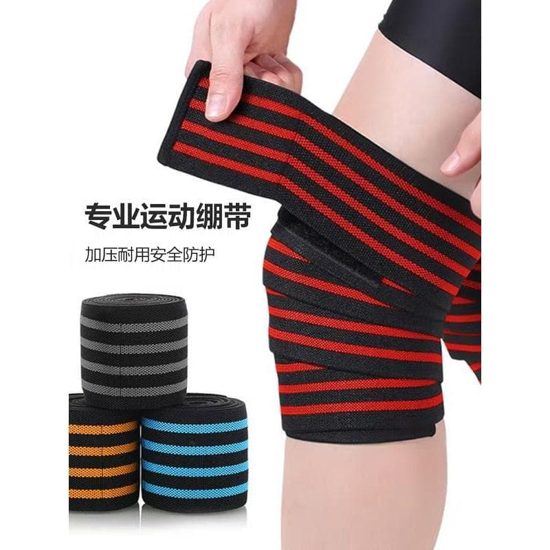 Joelheiras de enrolamento profissional, compressão de agachamento, almofadas de pulso com cadarço, força Fitness, joelhe
