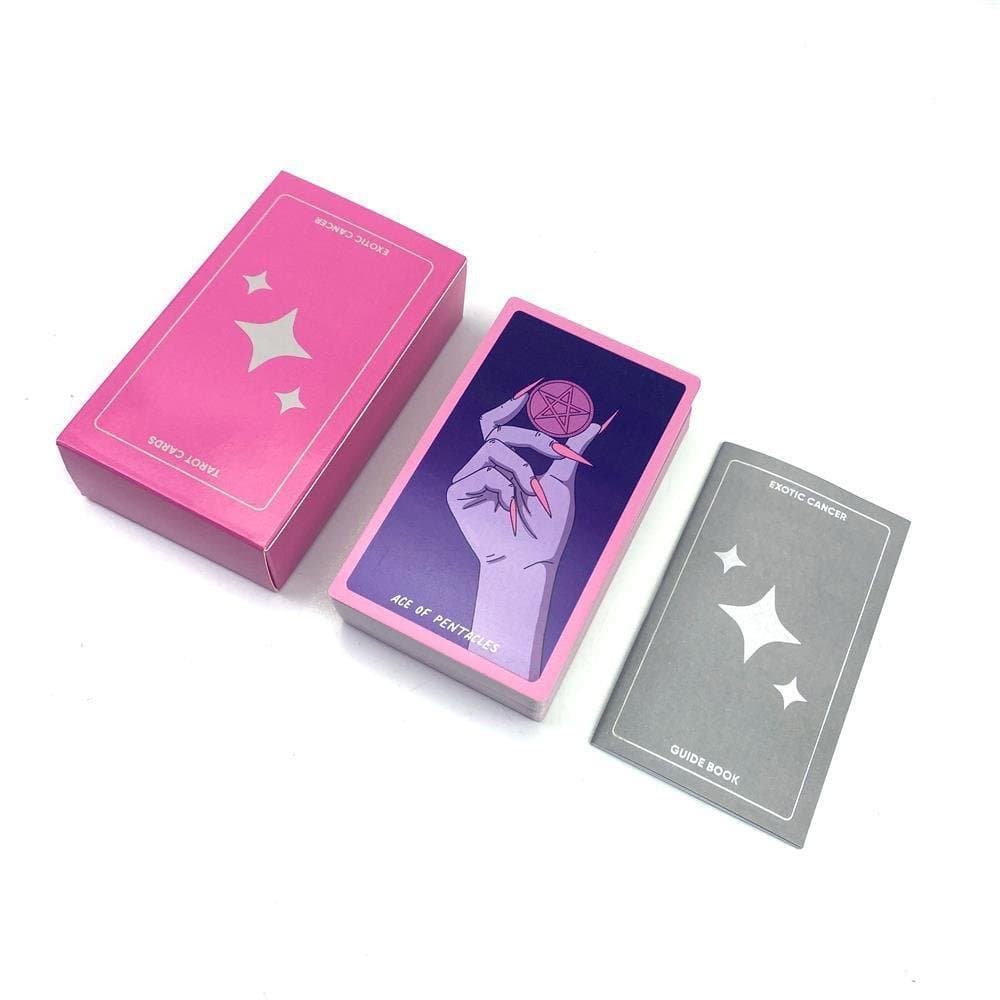 Cartas de Tarot Exóticas do Câncer 12×7cm, Cartas de Tarot do Câncer em Rosa, Papel em Inglês 7.21 SRKA